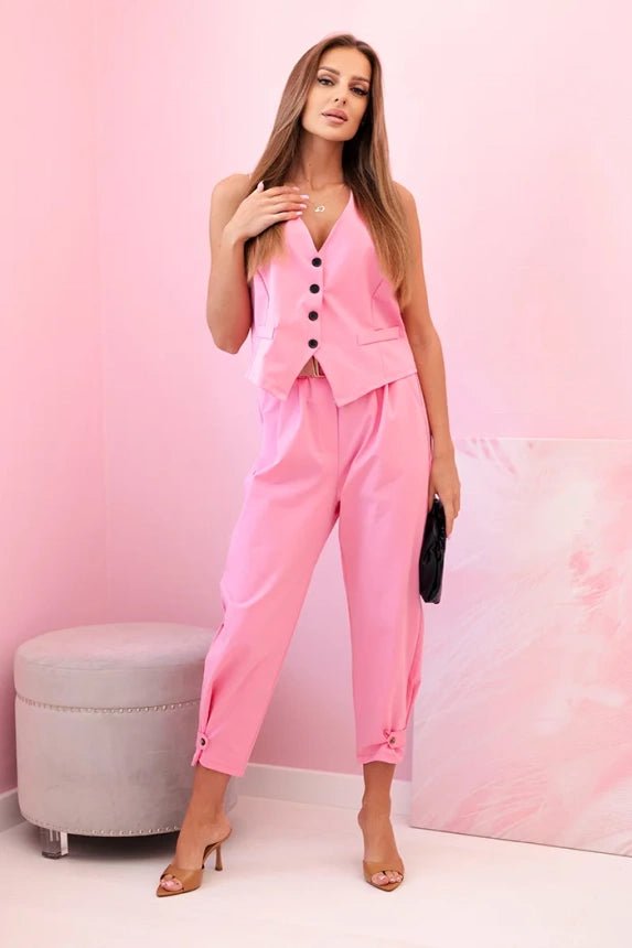 Vest + pants set 7135 / – Light Pink цвет / color | Lexline Fashion