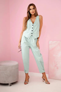 Vest + pants set 7135 / – Mint || Dark цвет / color | Lexline Fashion