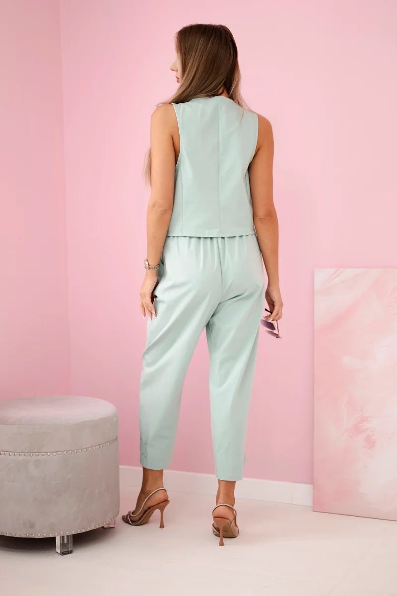 Vest + pants set 7135 / – Mint || Dark цвет / color | Lexline Fashion