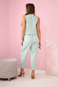 Vest + pants set 7135 / – Mint || Dark цвет / color | Lexline Fashion