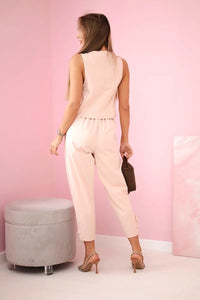 Vest + pants set 7135 / – Powder || Dark цвет / color | Lexline Fashion