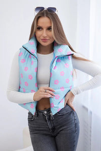 Vest with small flowers 32230 / – Blue цвет / color | Lexline Fashion