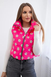 Vest with small flowers 32230 / – Fuchsia цвет / color | Lexline Fashion