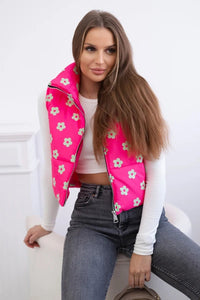 Vest with small flowers 32230 / – Fuchsia цвет / color | Lexline Fashion