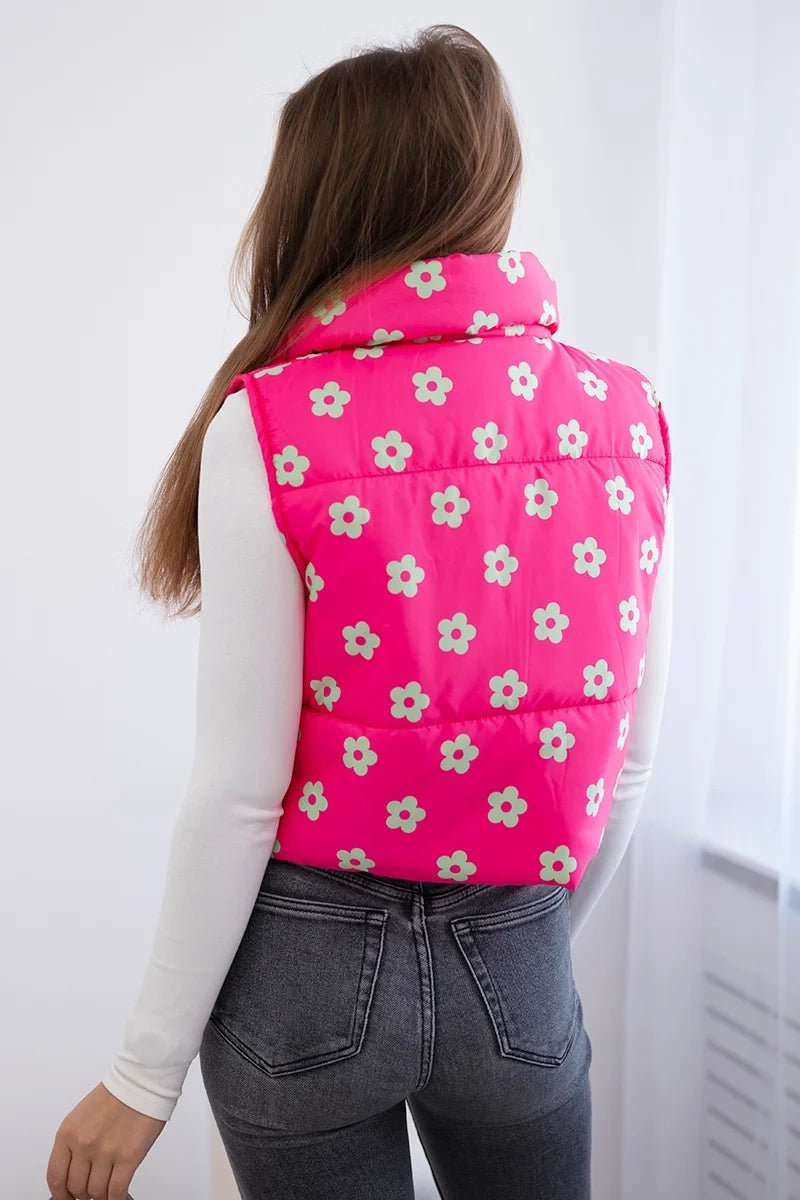Vest with small flowers 32230 / – Fuchsia цвет / color | Lexline Fashion