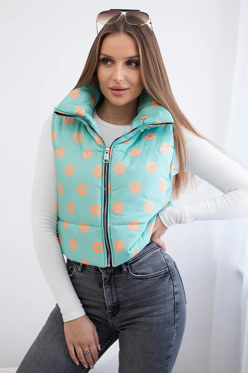 Vest with small flowers 32230 / – Mint цвет / color | Lexline Fashion