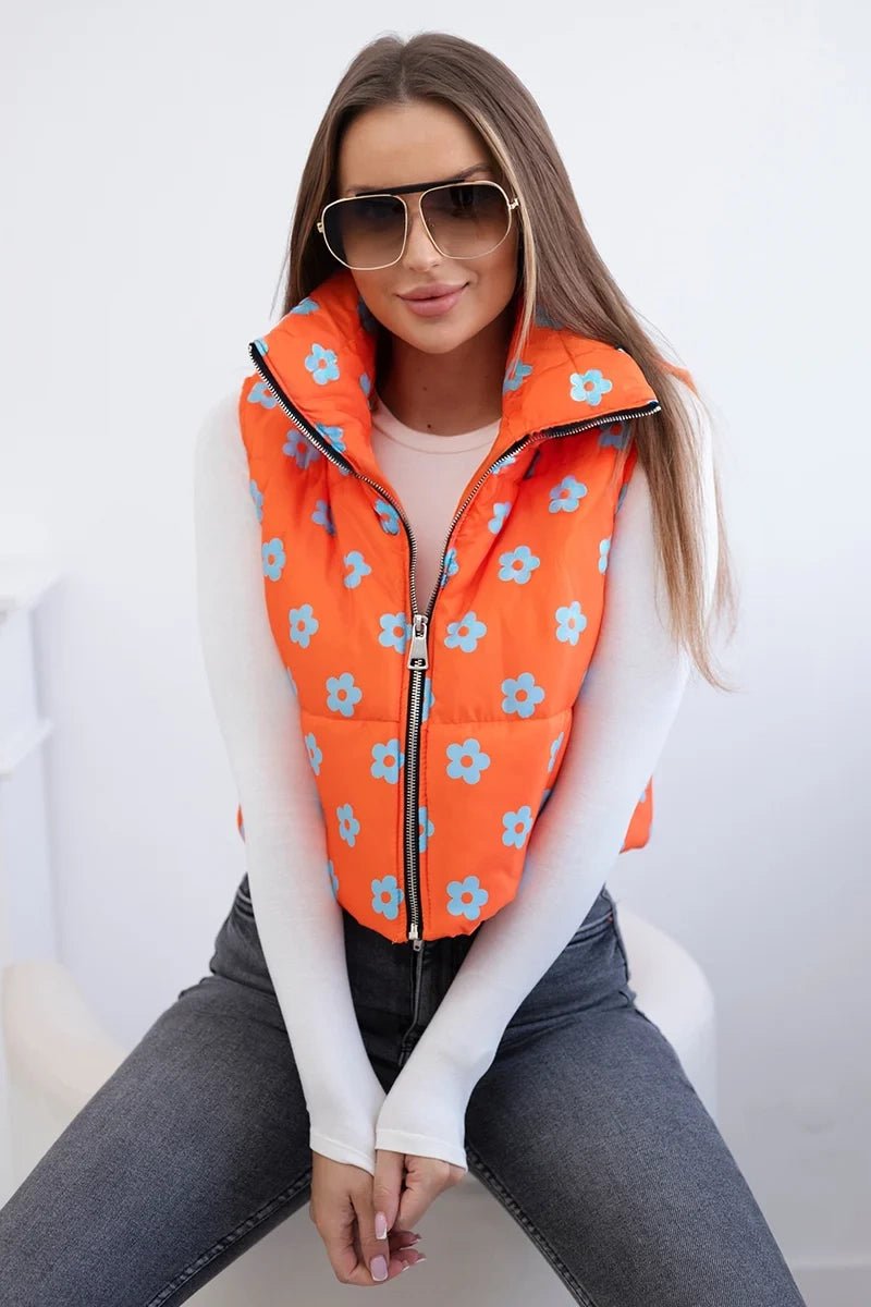 Vest with small flowers 32230 / – Orange цвет / color | Lexline Fashion
