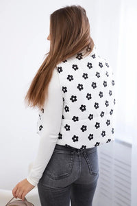 Vest with small flowers 32230 / – White цвет / color | Lexline Fashion