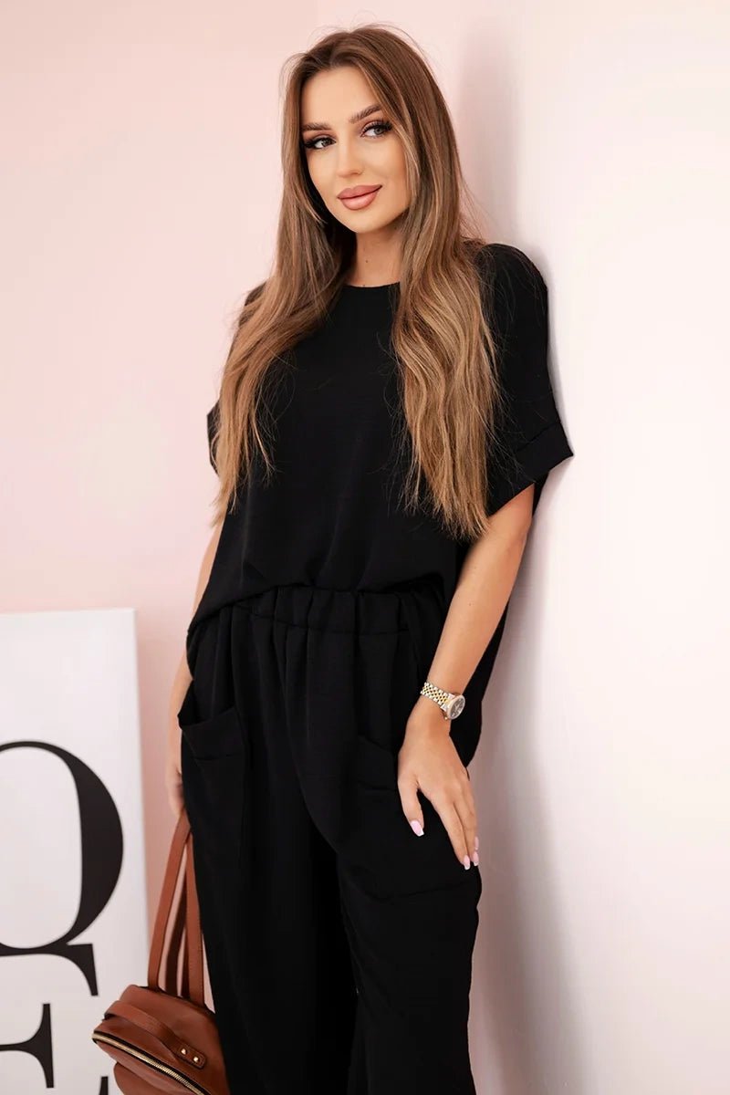 Viscose blouse + pants set ART5920 / – Black цвет / color | Lexline Fashion