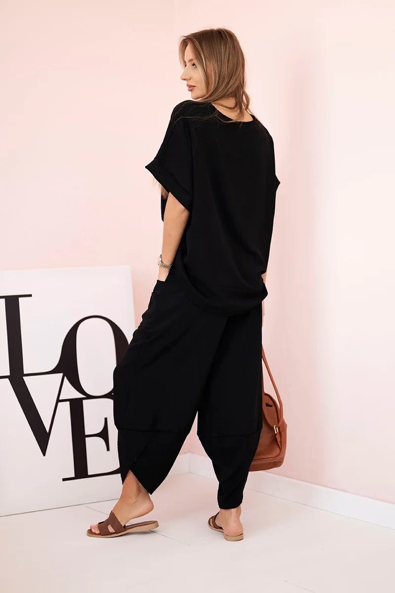Viscose blouse + pants set ART5920 / – Black цвет / color | Lexline Fashion