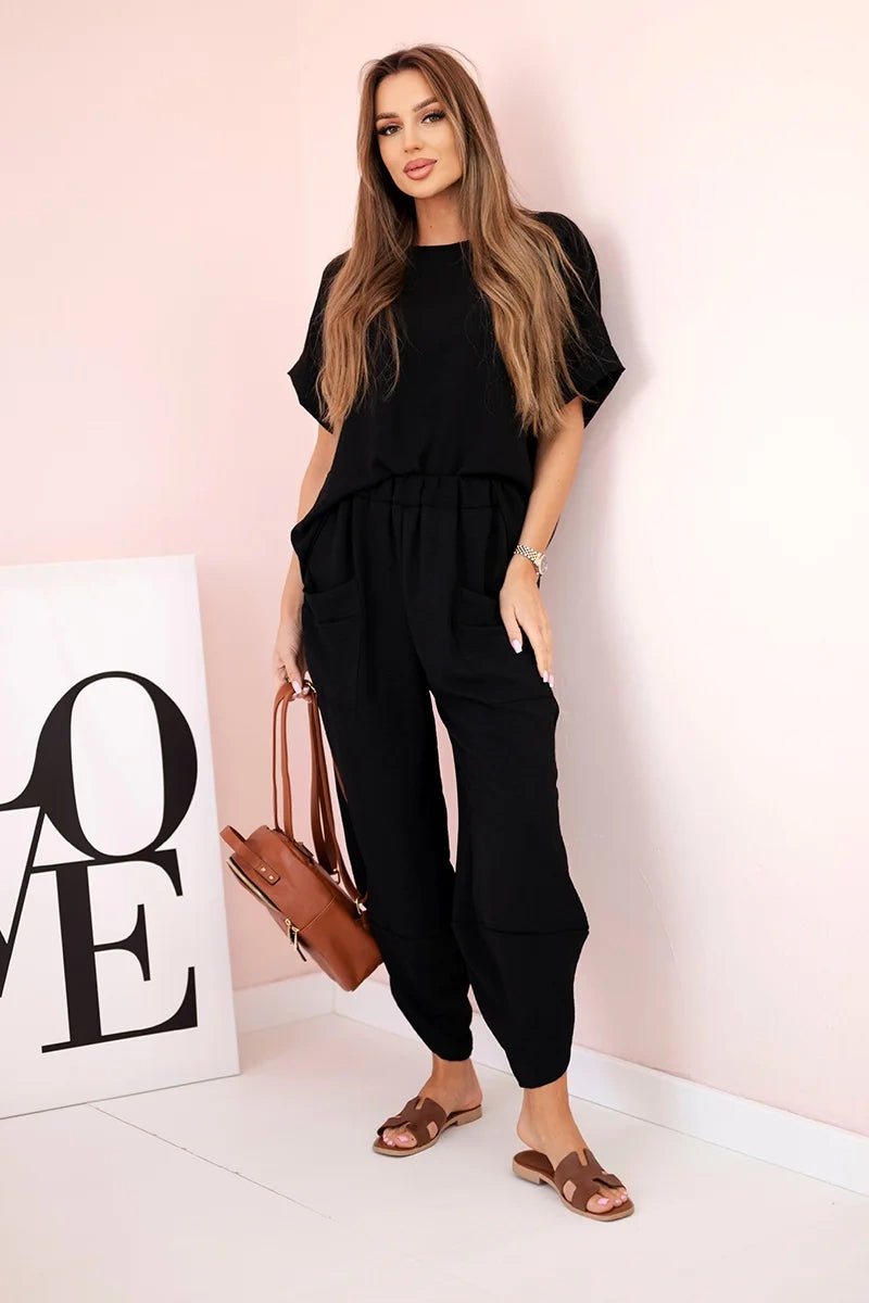 Viscose blouse + pants set ART5920 / – Black цвет / color | Lexline Fashion