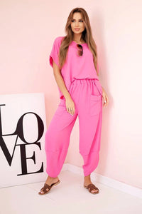 Viscose blouse + pants set ART5920 / – Pink цвет / color | Lexline Fashion