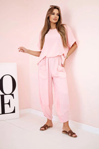 Viscose blouse + pants set ART5920 / – Powder цвет / color | Lexline Fashion
