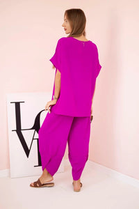 Viscose blouse + pants set ART5920 / – Purple || Dark цвет / color | Lexline Fashion