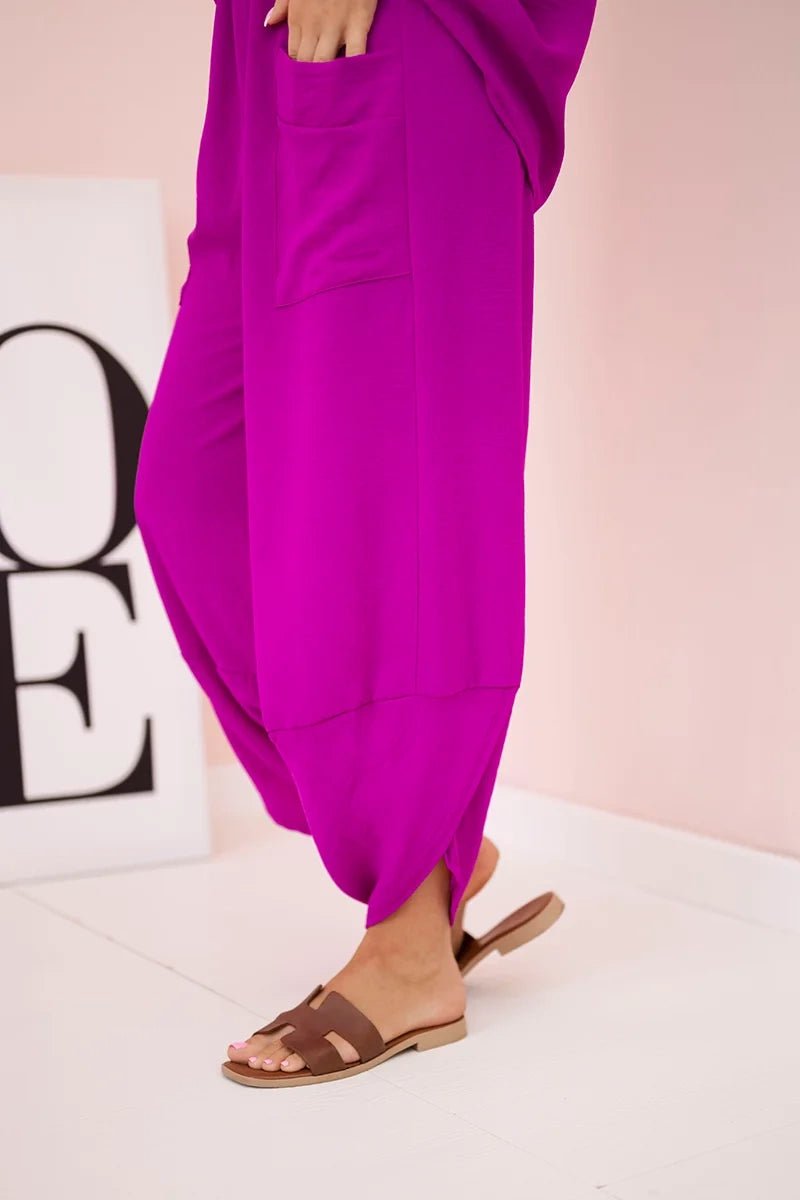 Viscose blouse + pants set ART5920 / – Purple || Dark цвет / color | Lexline Fashion
