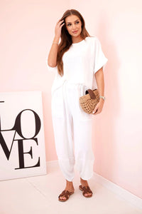 Viscose blouse + pants set ART5920 / – White цвет / color | Lexline Fashion
