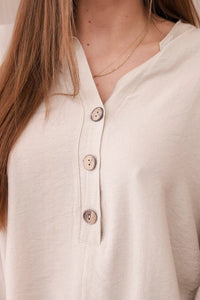 Viscose blouse with a longer back 23076 / – Beige цвет / color | Lexline Fashion