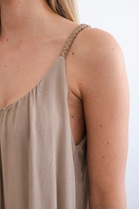 Viscose blouse with straps 3025 / – Camel цвет / color | Lexline Fashion