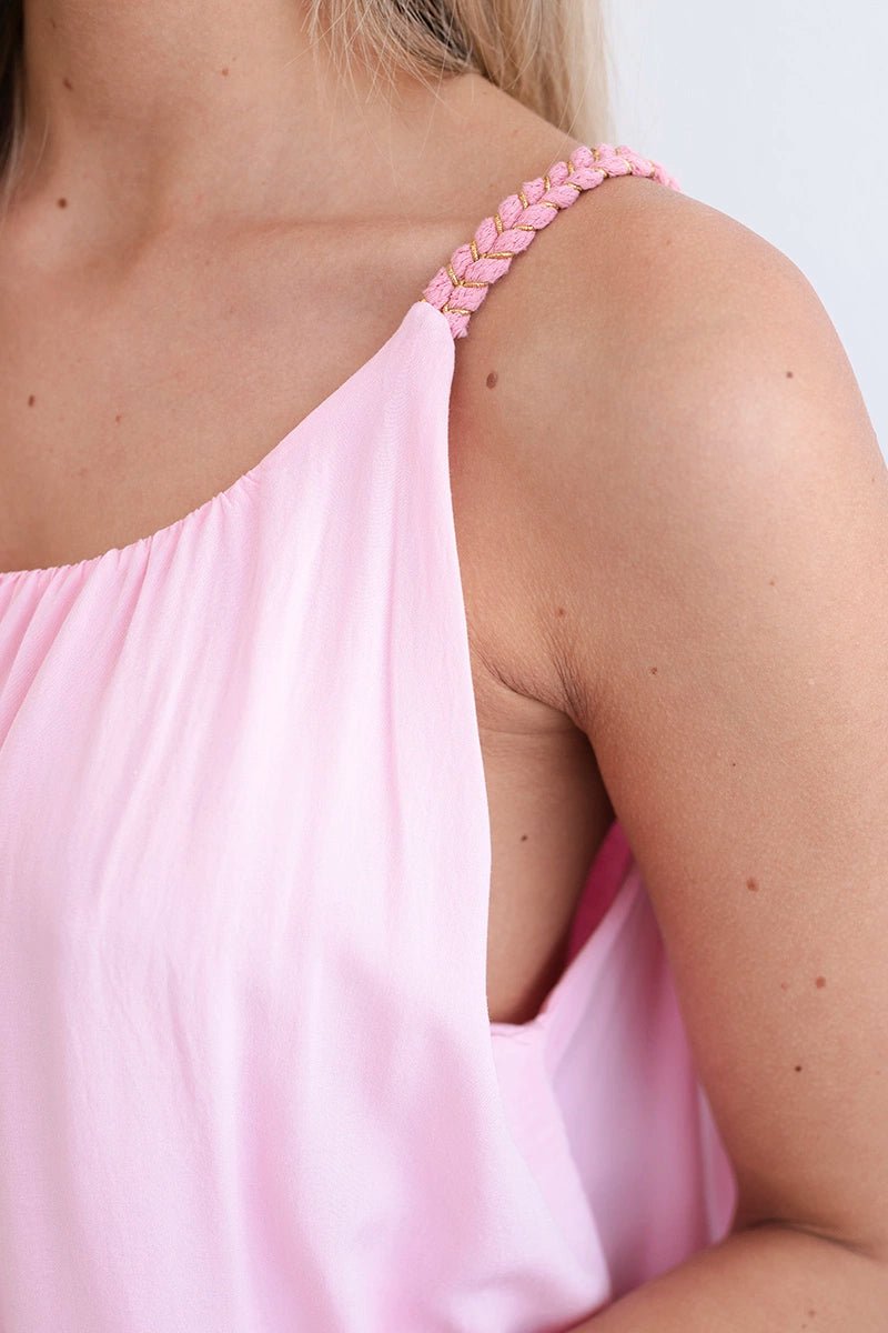 Viscose blouse with straps 3025 / – Light | Pink цвет / color | Lexline Fashion