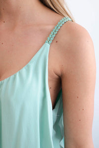 Viscose blouse with straps 3025 / – Mint || Dark цвет / color | Lexline Fashion