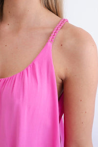 Viscose blouse with straps 3025 / – Pink цвет / color | Lexline Fashion