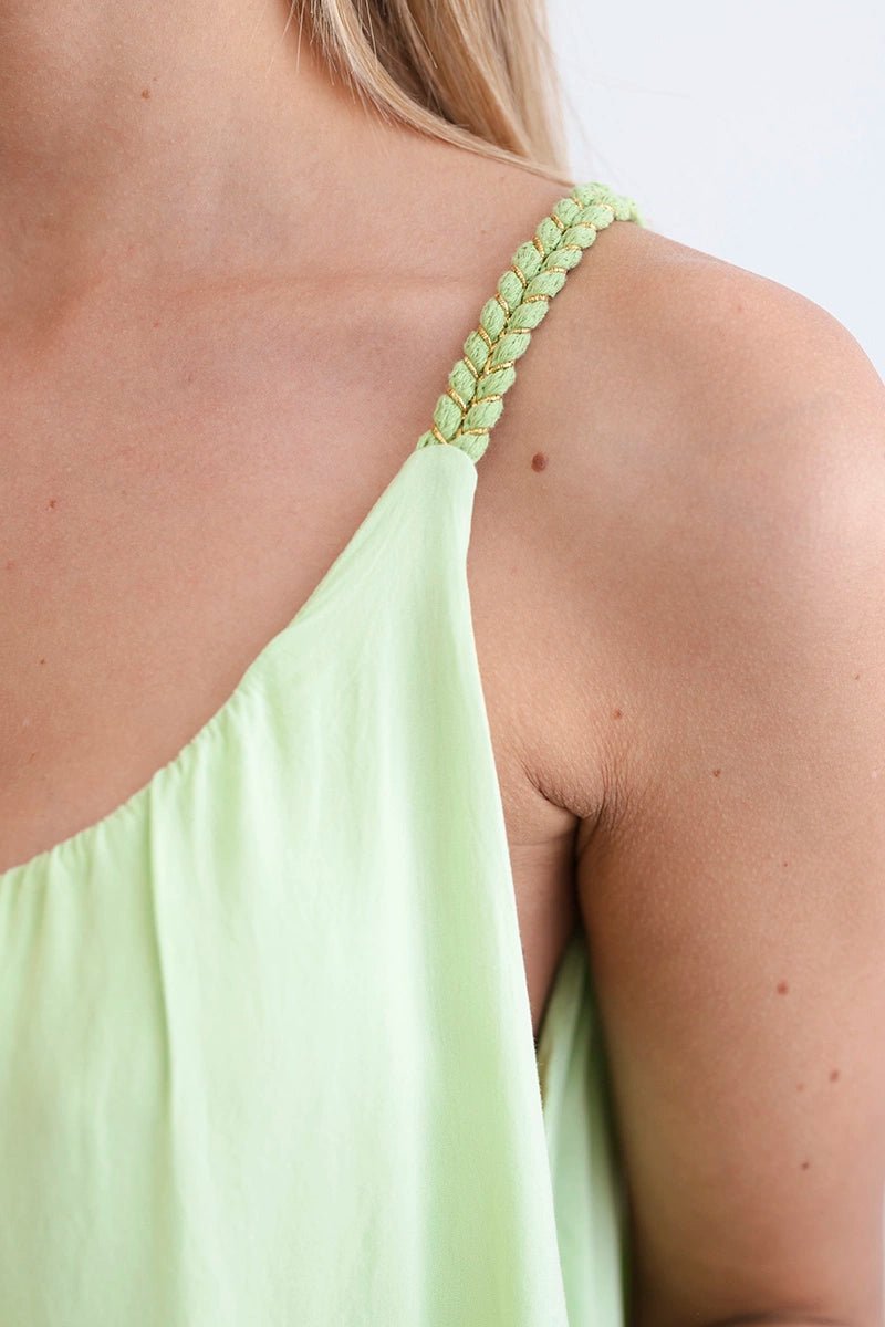 Viscose blouse with straps 3025 / – Pistachio цвет / color | Lexline Fashion