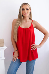Viscose blouse with straps 3025 / – Red цвет / color | Lexline Fashion