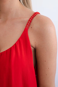 Viscose blouse with straps 3025 / – Red цвет / color | Lexline Fashion