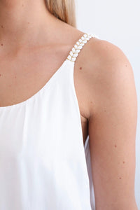 Viscose blouse with straps 3025 / – White цвет / color | Lexline Fashion