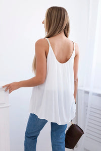 Viscose blouse with straps 3025 / – White цвет / color | Lexline Fashion