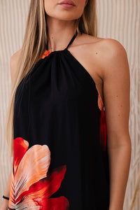 Viscose dress tied around the neck ART2760 / – Black цвет / color | Lexline Fashion
