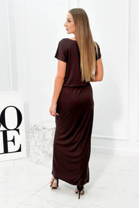 Viscose dress with pockets 9464 / – Brown цвет / color | Lexline Fashion