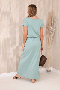 Viscose dress with pockets 9464 / – Dark || Mint цвет / color | Lexline Fashion
