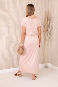 Viscose dress with pockets 9464 / – Powder цвет / color | Lexline Fashion