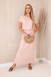 Viscose dress with pockets 9464 / – Powder цвет / color | Lexline Fashion
