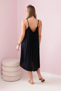 Viscose dress with straps 81541 / – Black цвет / color | Lexline Fashion