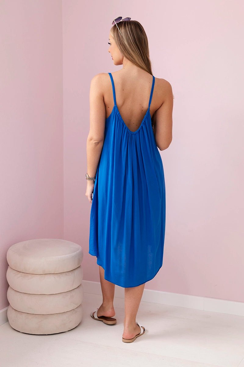 Viscose dress with straps 81541 / – Blue cornflower цвет / color | Lexline Fashion