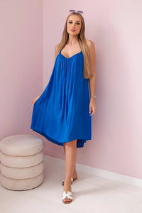 Viscose dress with straps 81541 / – Blue cornflower цвет / color | Lexline Fashion