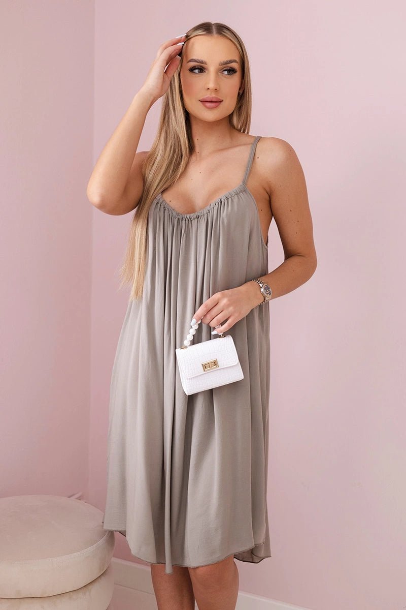 Viscose dress with straps 81541 / – Cappuccino цвет / color | Lexline Fashion