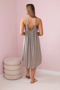 Viscose dress with straps 81541 / – Cappuccino цвет / color | Lexline Fashion