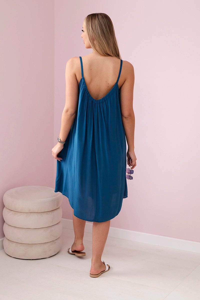 Viscose dress with straps 81541 / – Marine цвет / color | Lexline Fashion