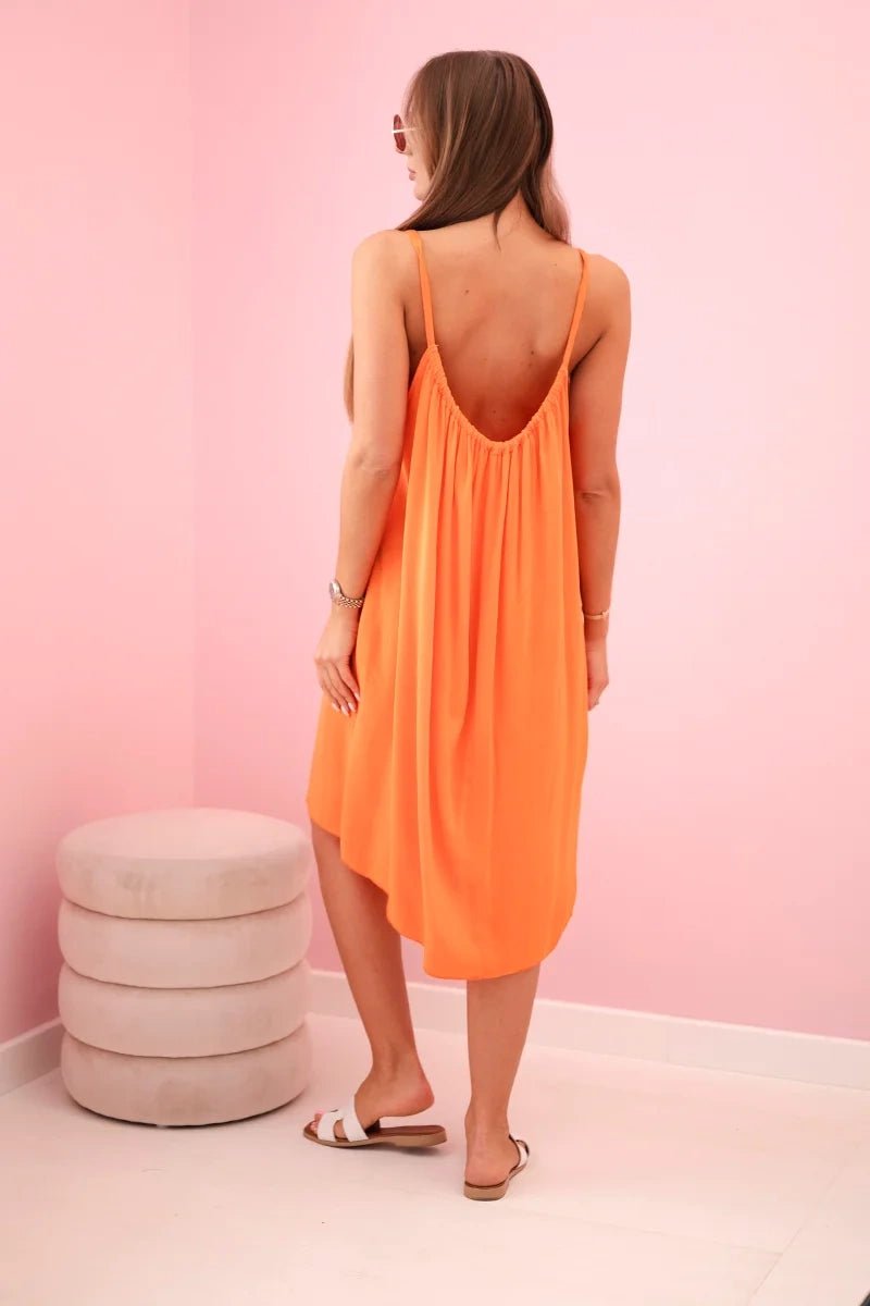 Viscose dress with straps 81541 / – Orange цвет / color | Lexline Fashion