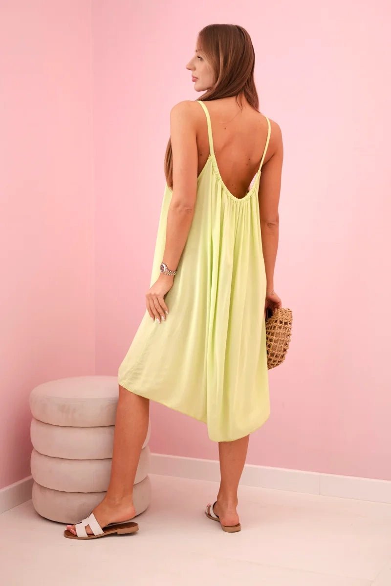 Viscose dress with straps 81541 / – Pistachio цвет / color | Lexline Fashion