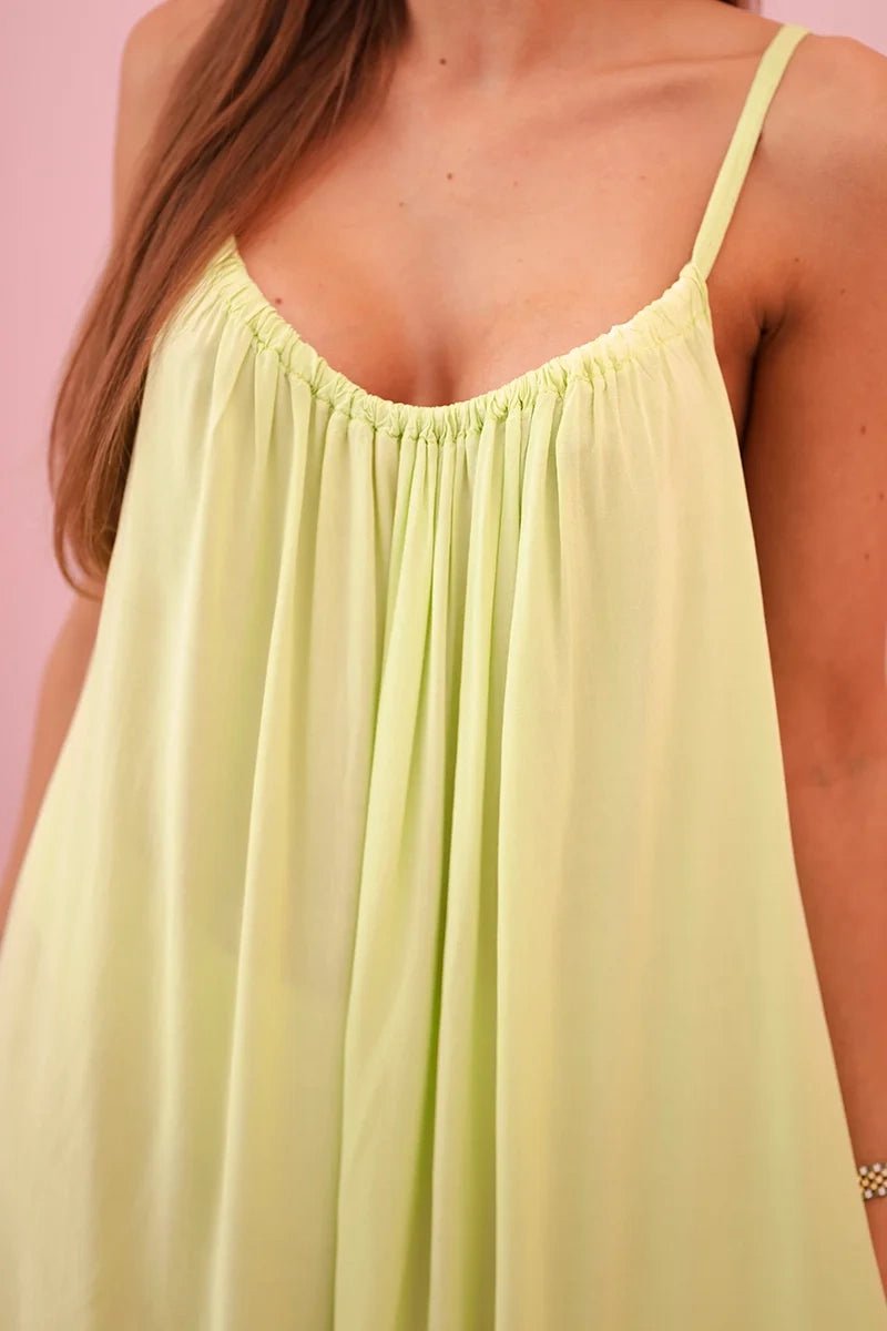 Viscose dress with straps 81541 / – Pistachio цвет / color | Lexline Fashion