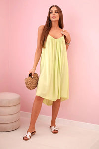 Viscose dress with straps 81541 / – Pistachio цвет / color | Lexline Fashion