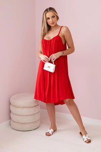 Viscose dress with straps 81541 / – Red цвет / color | Lexline Fashion