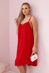 Viscose dress with straps 81541 / – Red цвет / color | Lexline Fashion