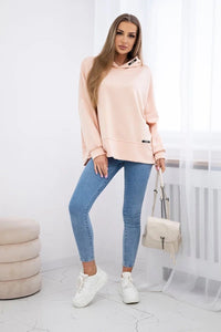 Viscose hoodie ART2436 / – Apricot цвет / color | Lexline Fashion