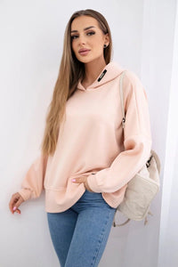 Viscose hoodie ART2436 / – Apricot цвет / color | Lexline Fashion