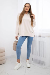 Viscose hoodie ART2436 / – Beige цвет / color | Lexline Fashion